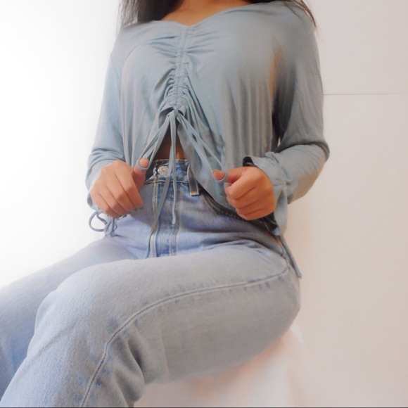 Icey Blue Scrunch Top - Picture 3 of 3